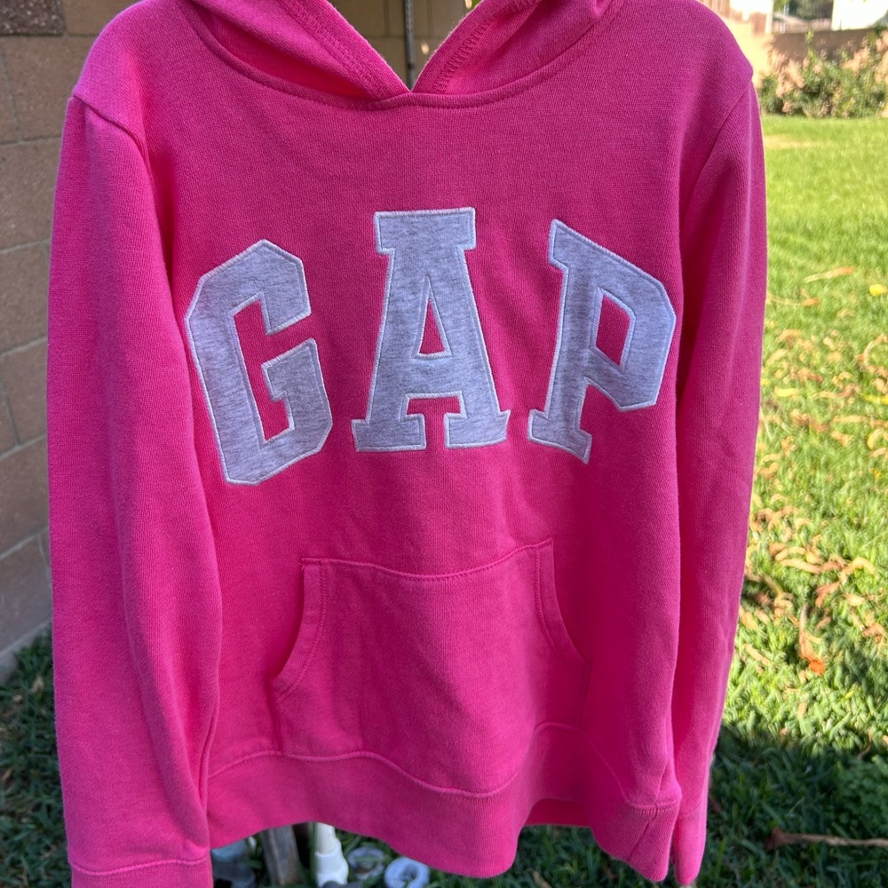 GAP Vibrant Pink Hoodie with White Logo